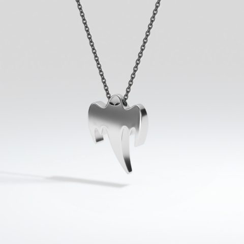 GG STERLING SILVER GHOST BAR PENDANT