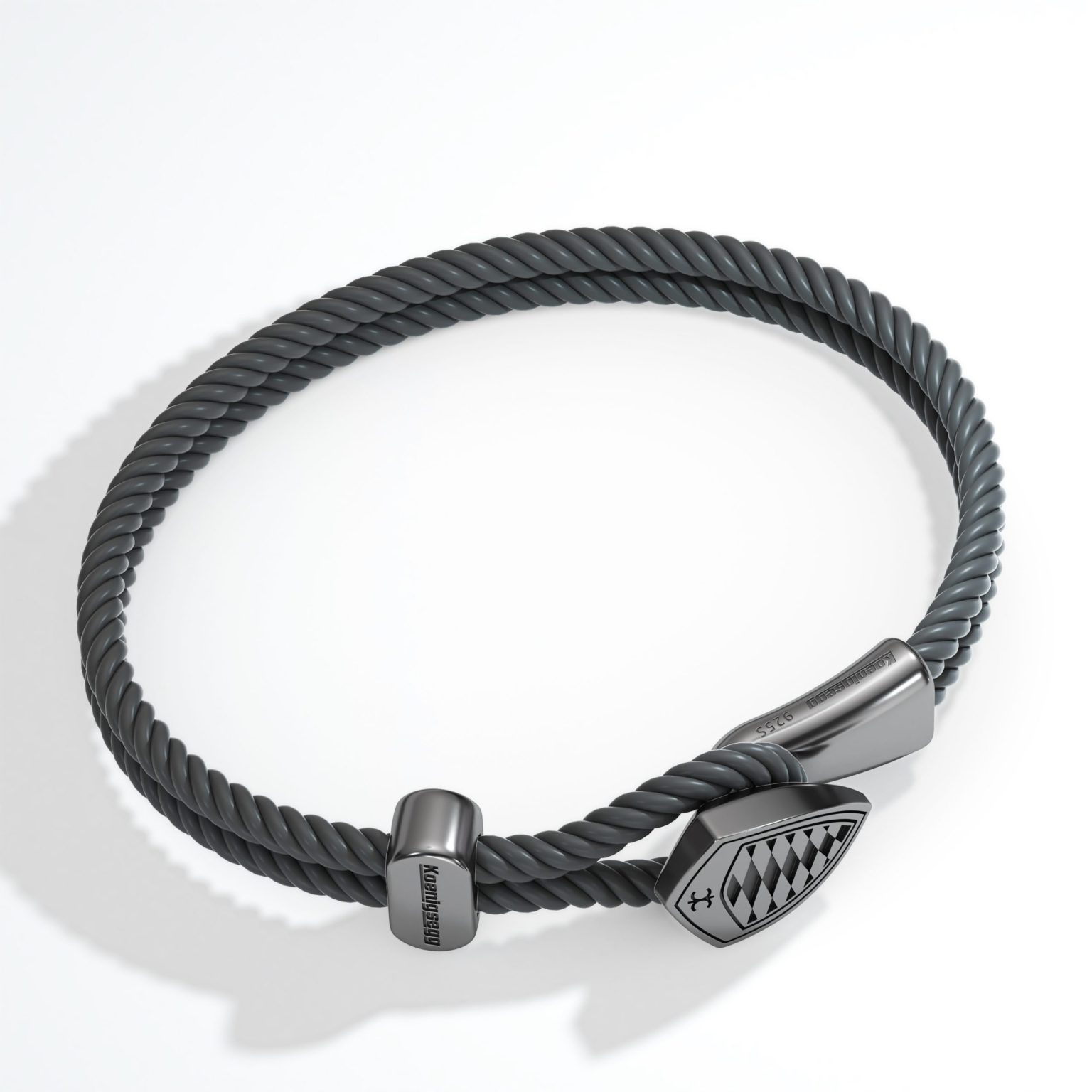 Shield Bracelet - Oxidized Silver | Koenigsegg Gear