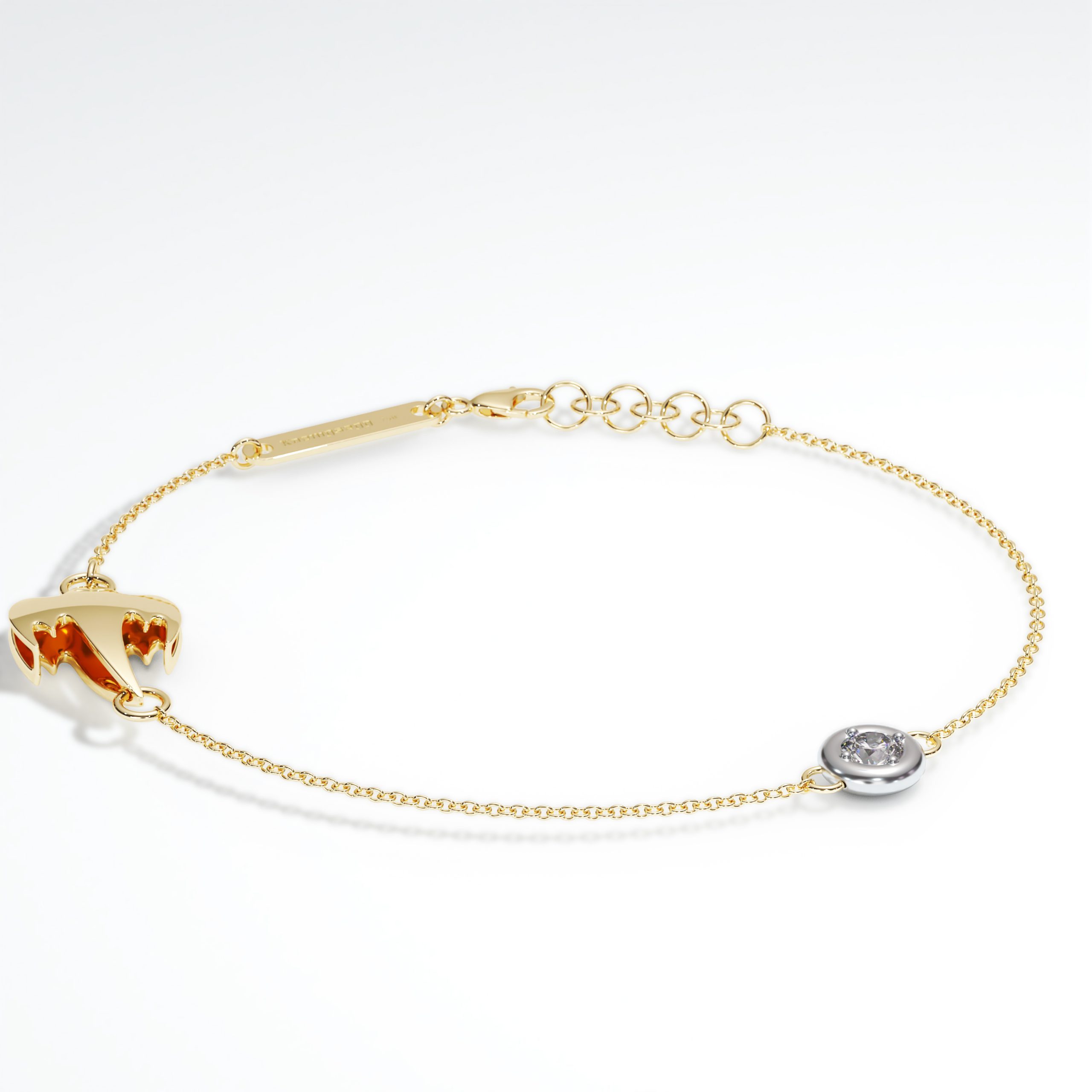 Ghost - Gold Chain Bracelet with Diamonds