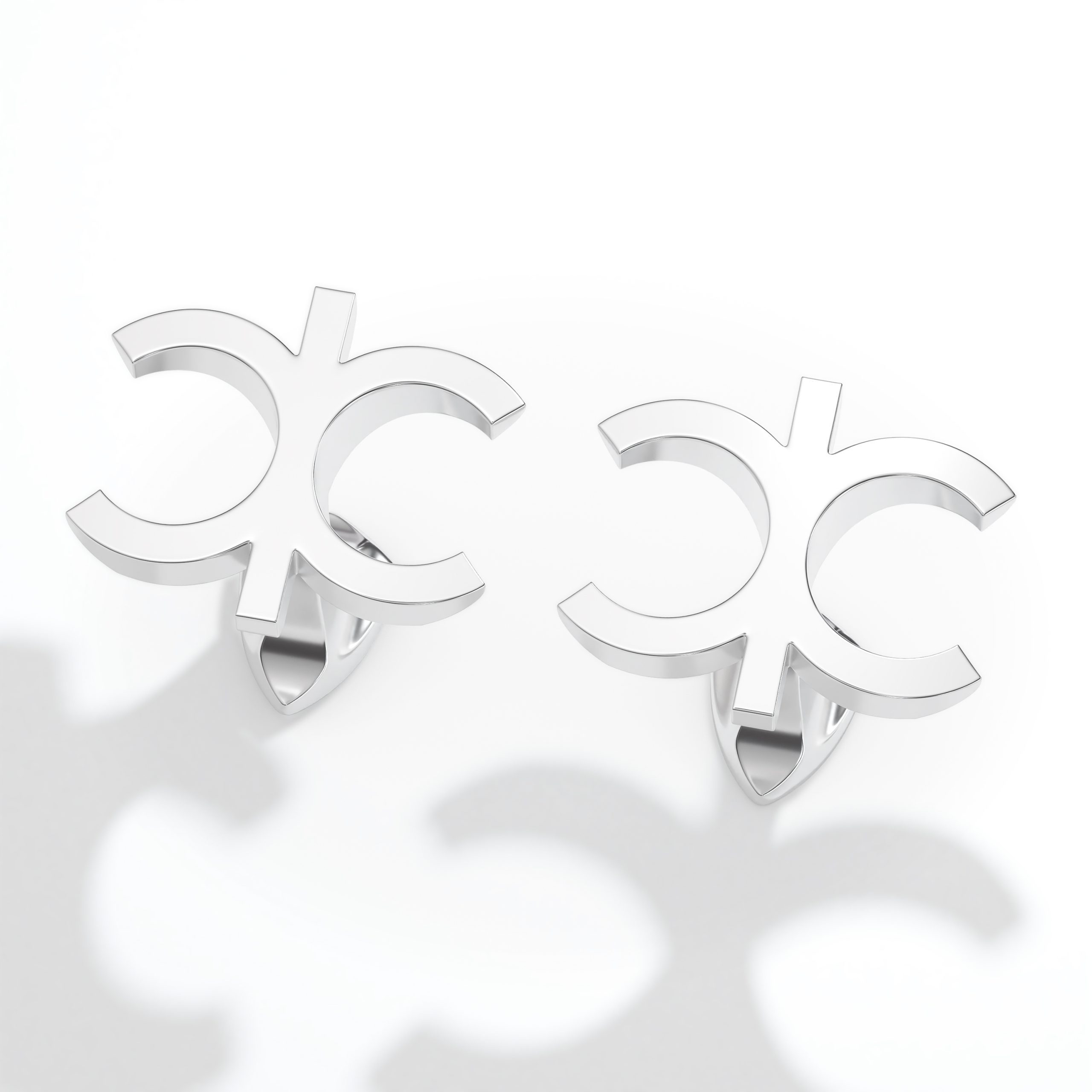 Silver CC cufflinks