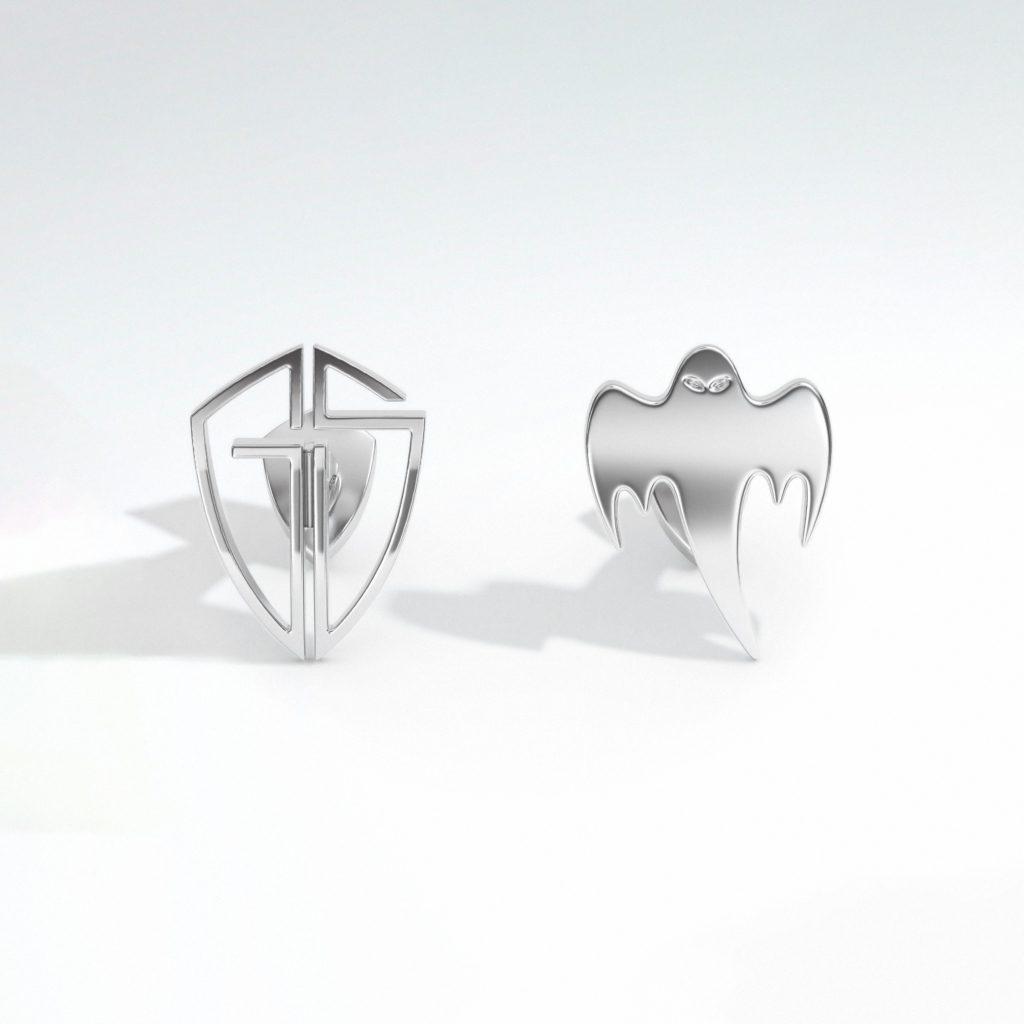 GS and Ghost cufflinks in silver