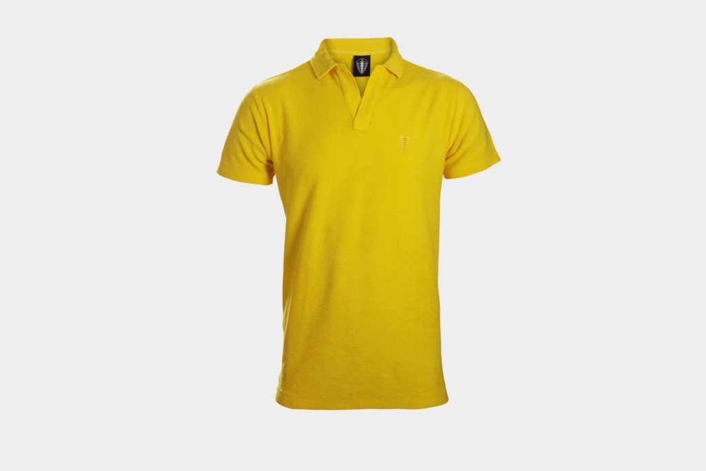 yellow terry polo shirt